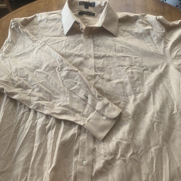 Tommy Hilfiger Button Down Yellow White TLC The Lifetime Collar 17 32/33 Men - Picture 2 of 10